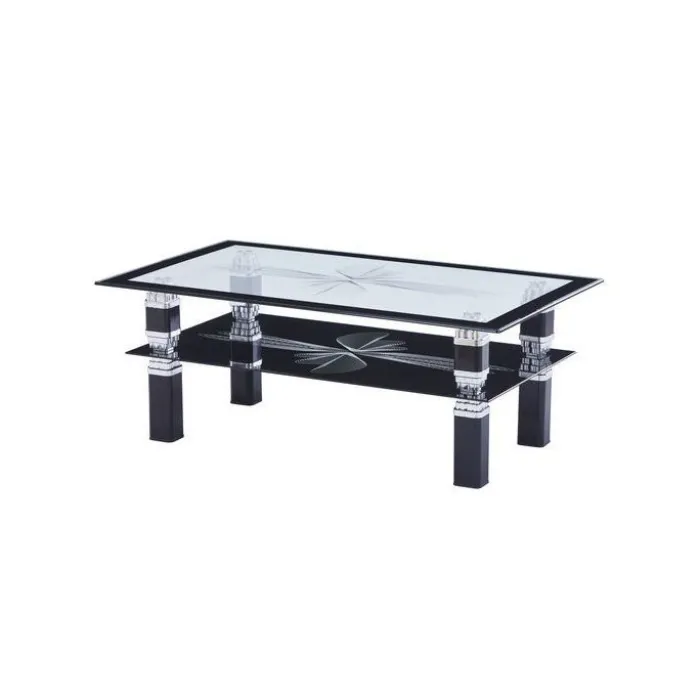 Table de salon C36S noir/verre trempé