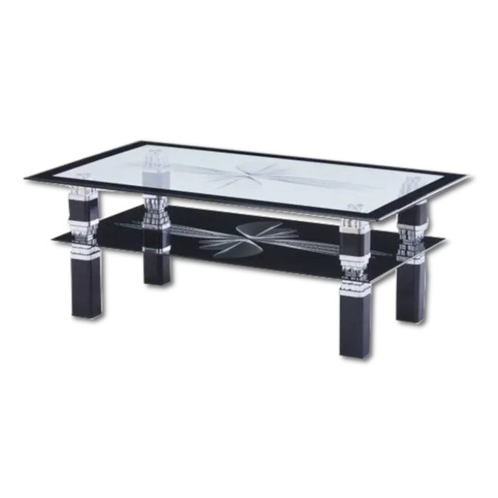 Table de salon C36S noir/verre trempé