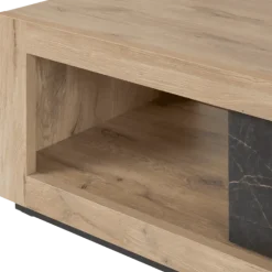 Table de salon Sacha canyon oak/marbre