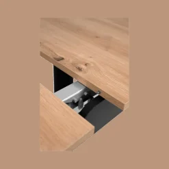 Table extensible 80 B - 003710 - Chêne artisan et noir