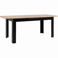 Table extensible 80 B - 003710 - Chêne artisan et noir