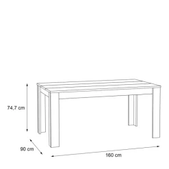 Table Gulada - Table fixe - cendré / blanc