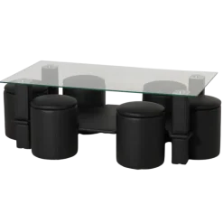 Table +6 Pouf Nora noir