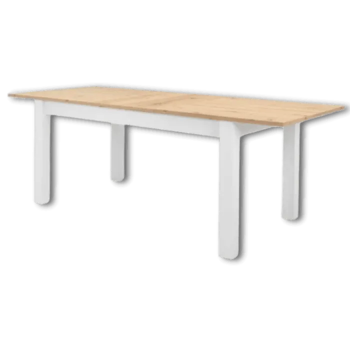 Table à rallonge Bergen 50 Blanc/ chêne artisan