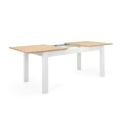 Table à rallonge Bergen 50 Blanc/ chêne artisan
