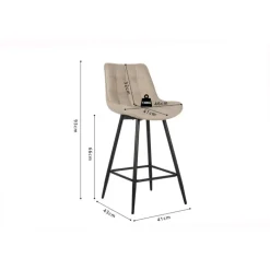 Tabouret de bar Ariba beige