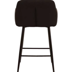 Tabouret de bar avec accoudoirs Rox en tissu noir