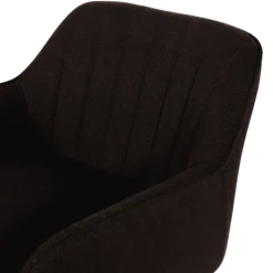 Tabouret de bar avec accoudoirs Rox en tissu noir