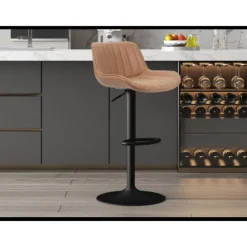 5525-5 Tabouret de bar Fenna Pu cognac