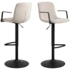 Tabouret Pablo en tissu beige 109558