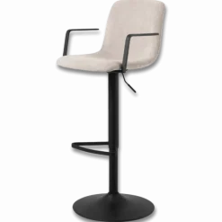 Tabouret Pablo en tissu beige 109558