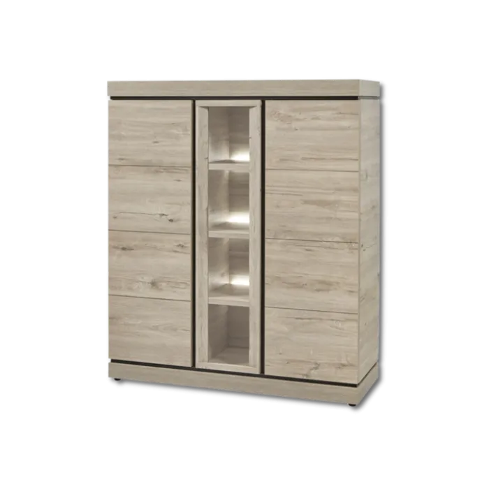 Vitrine Belluno chêne millenium/gris