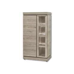 Vitrine Belluno KV1L chêne millenium/gris