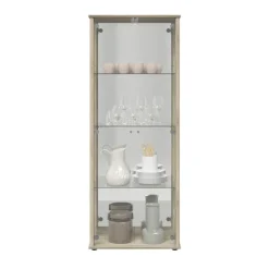 Vitrine Bora - chêne et miroir 109-303