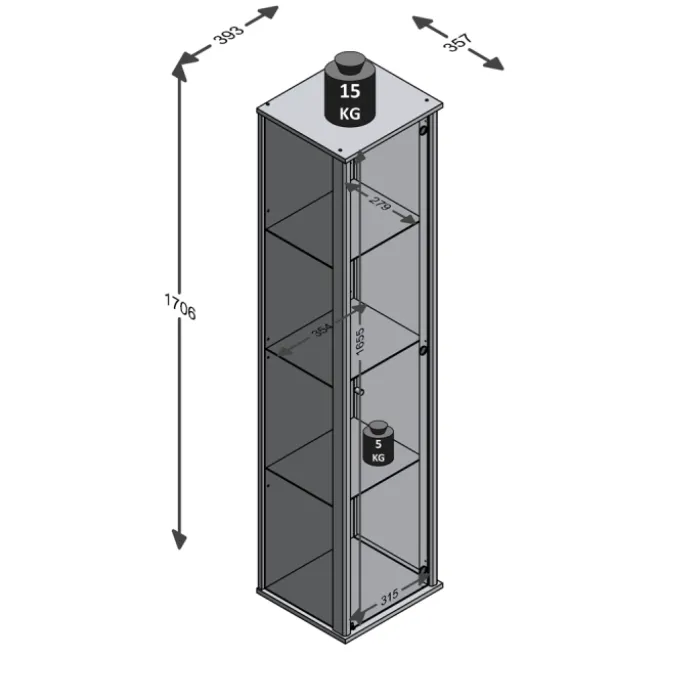 Vitrine Bora 1P blanc