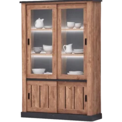 Vitrine Etienne 2P industrial oak/black