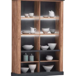 Vitrine Etienne 2P industrial oak/black