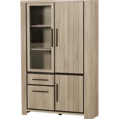 Vitrine Grenoble 125 cm tiroirs avec LED