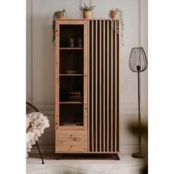 Vitrine Medan chêne artisan/anthracite